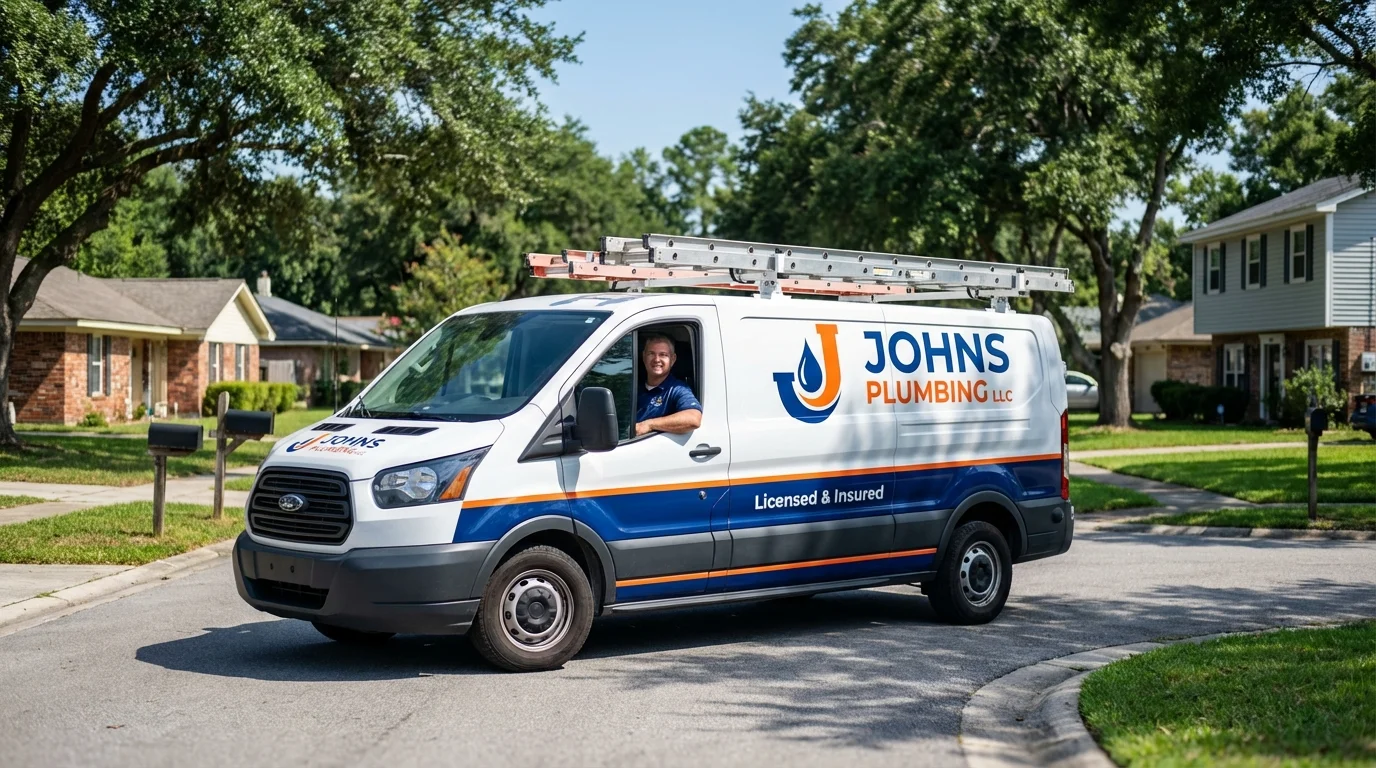 Johns Plumbing LLC service van in Chester, GA
